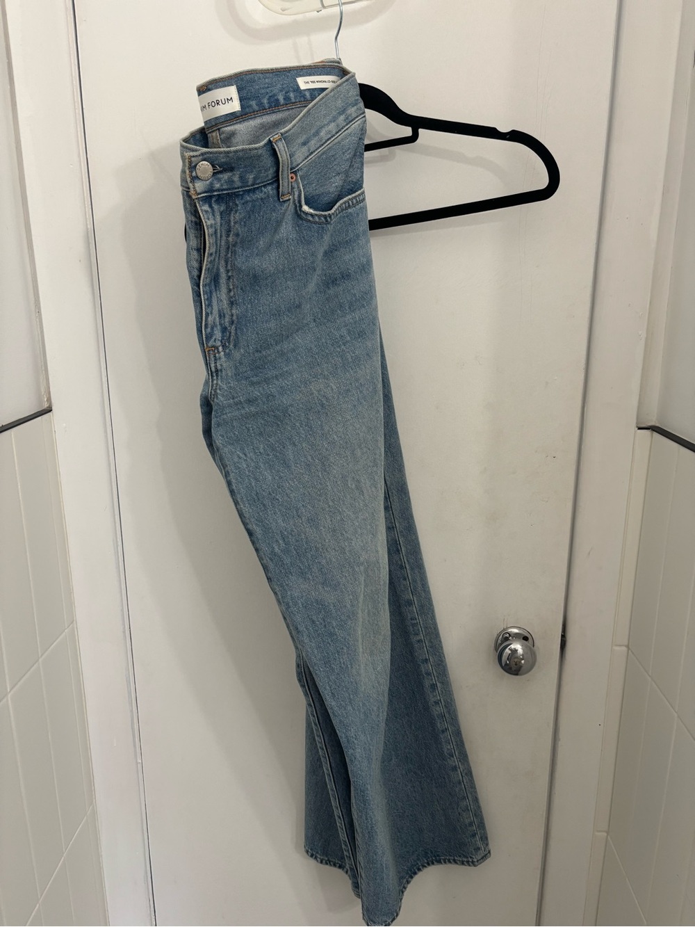 Denim Forum Light Blue Wide-Leg High-Rise Jeans